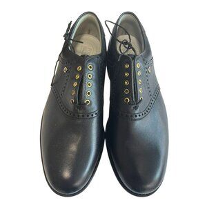 FootJoy Mens Dry Premiere Golf Shoes Size 10.5D Black Calfskin Leather Waterproo